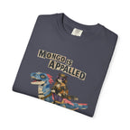 Mongo Is Appalled graphic tee in Denim, front print design