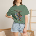 Mongo Is Appalled graphic tee in Blue Jean, front print design