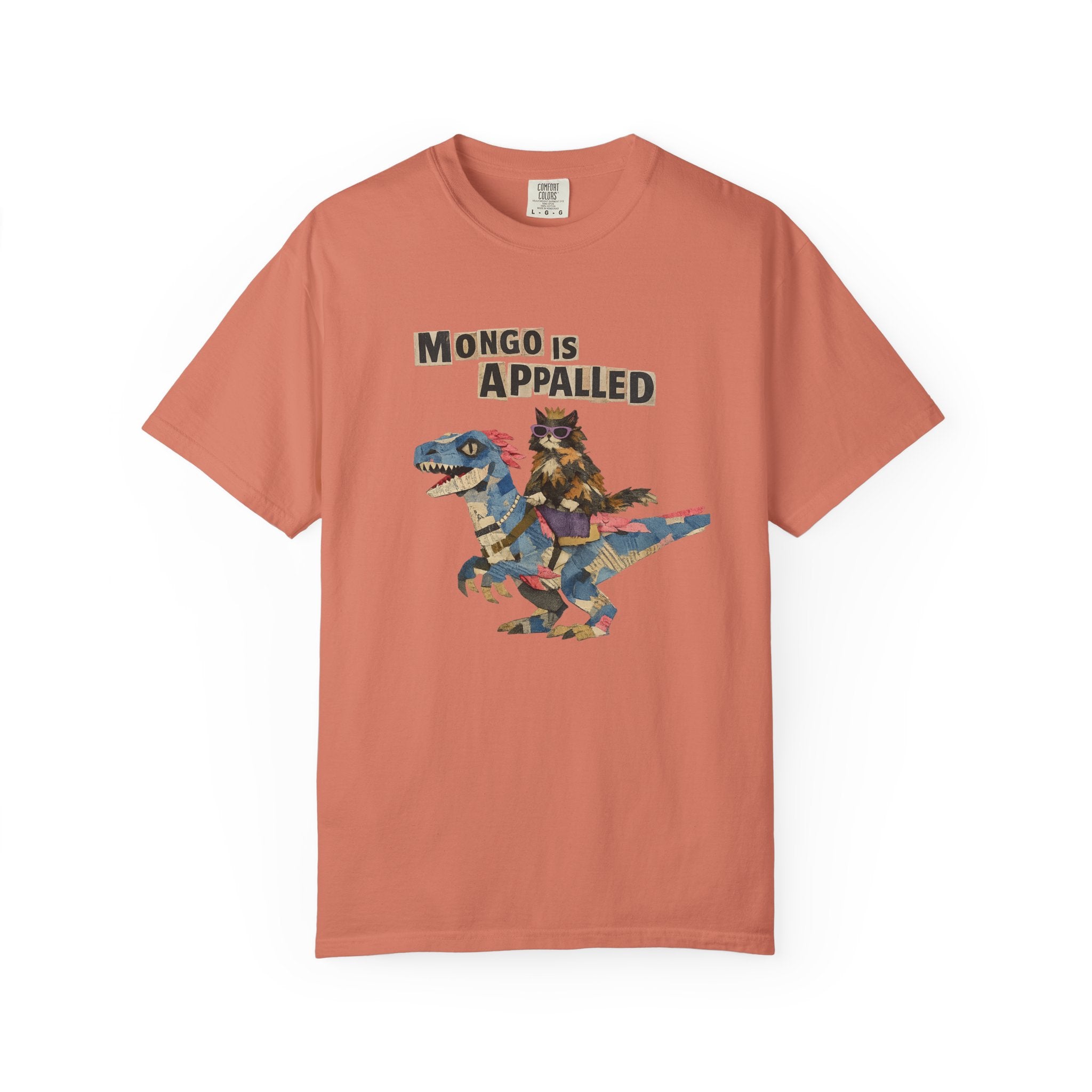 Camiseta beige con ilustración de dinosaurio y texto "Mongo is Appalled", regalo para lectores de fantasía LitRPG