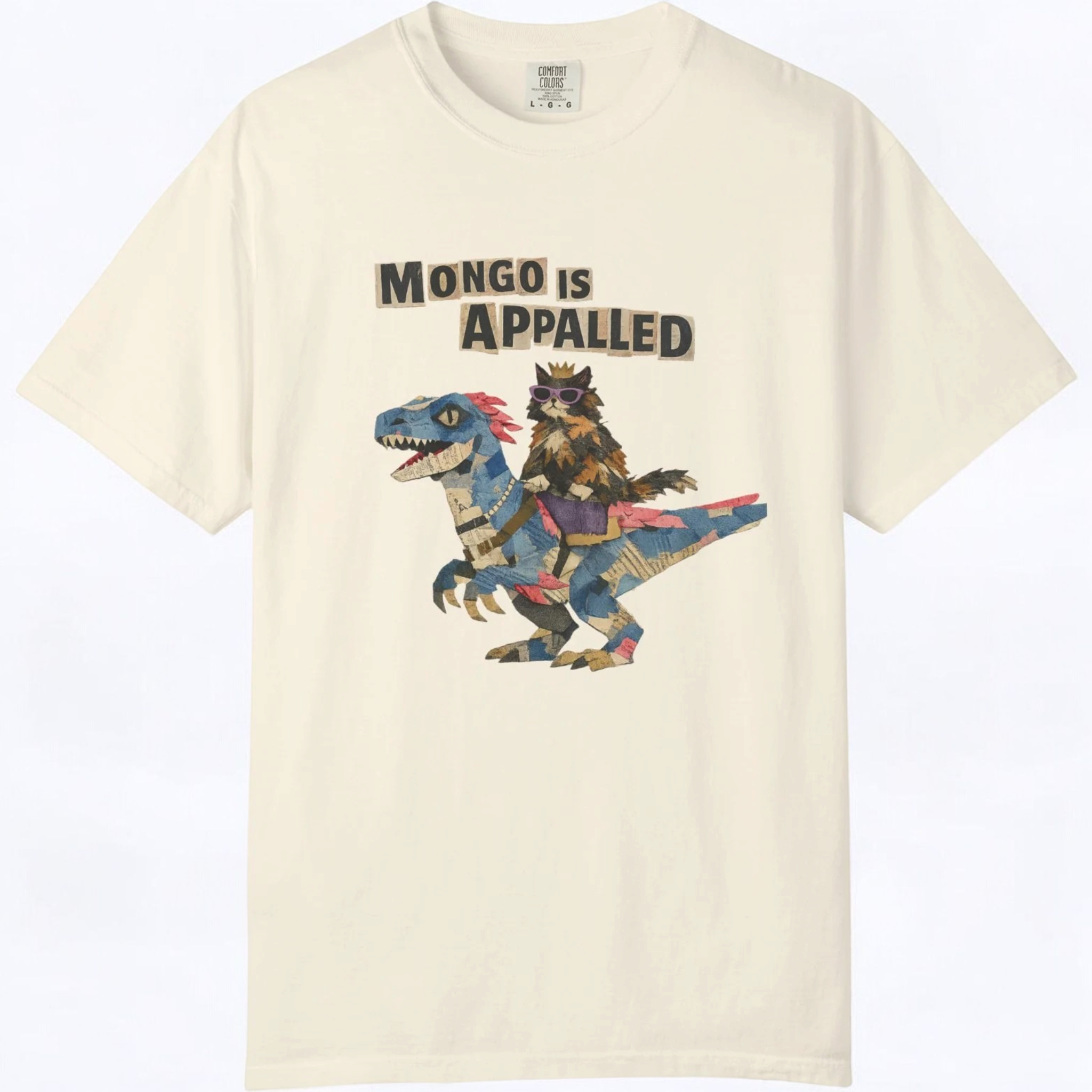 Camiseta beige con ilustración de dinosaurio y texto "Mongo is Appalled", regalo para lectores de fantasía LitRPG